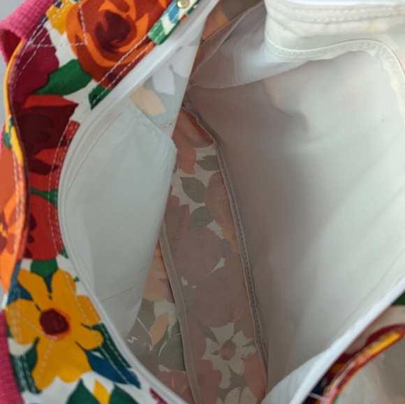 Holiday Fair Multicolor Floral Tote Travel Shopping Handbag - Picture 7 of 15